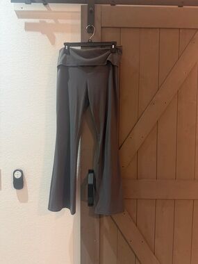 Women's Fold-Over Waist Flare Pants - Gray